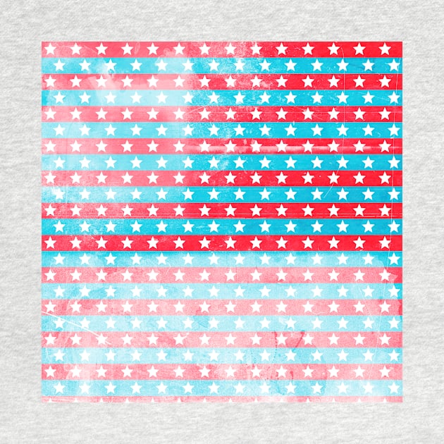 Red white and blue stars and stripes in an Americana tribute by pickledpossums